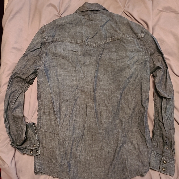 All Saints Imako LS Long Sleeve Shirt Pearl Snap - Picture 3 of 6